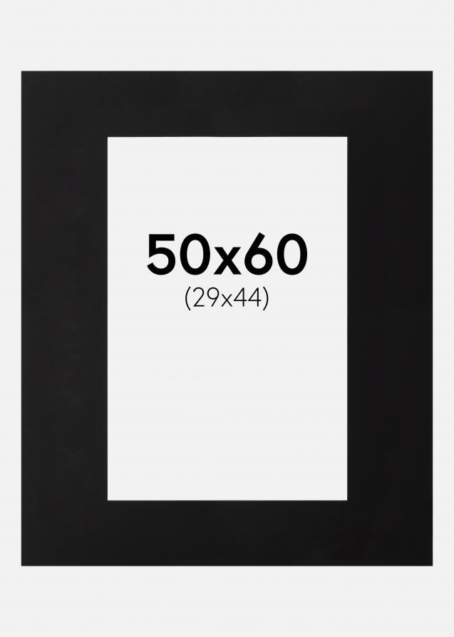 Passepartout Svart (Svart kärna) 50x60 cm (29x44)