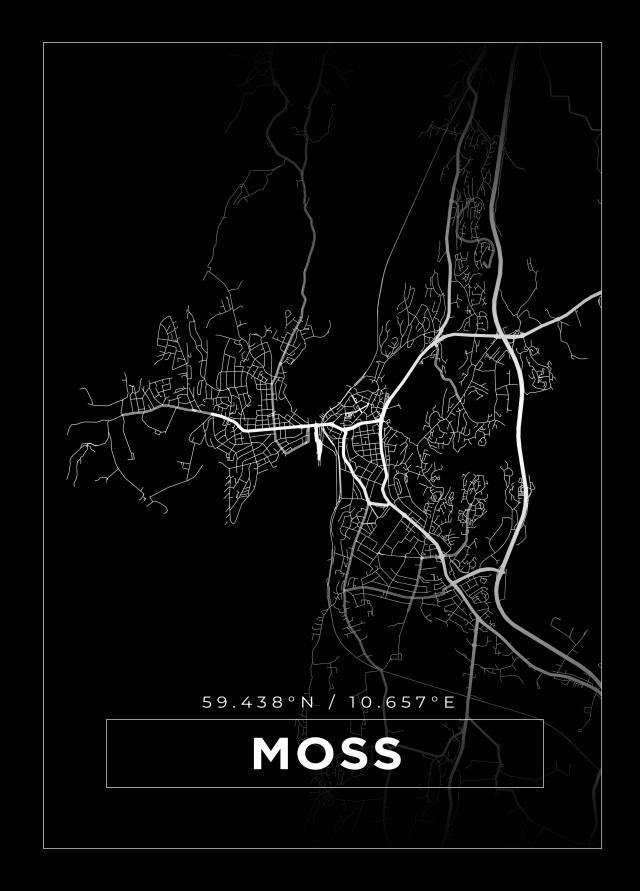 Karta - Moss - Svart Poster
