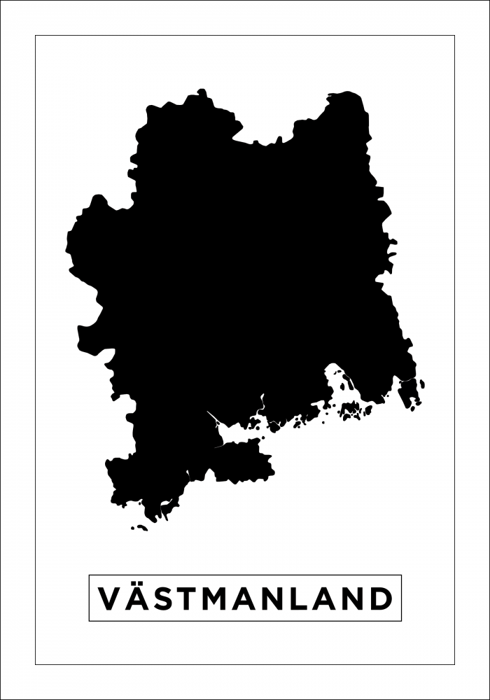 Karta - Vstmanlands ln - Vit Poster