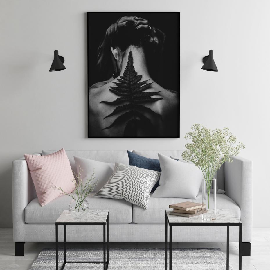 Woman with Leaf Poster