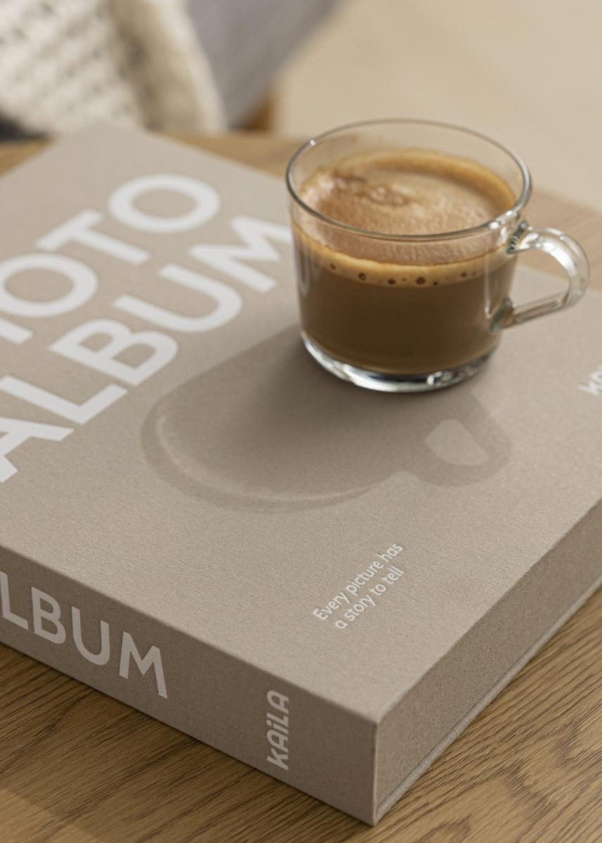 KAILA PHOTO ALBUM Grey - Coffee Table Photo Album (60 Svarta Sidor / 30 Blad)