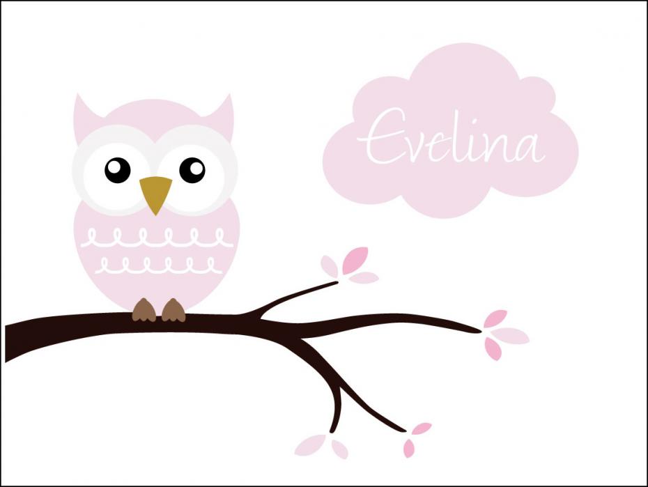 Owl Name Poster Pink