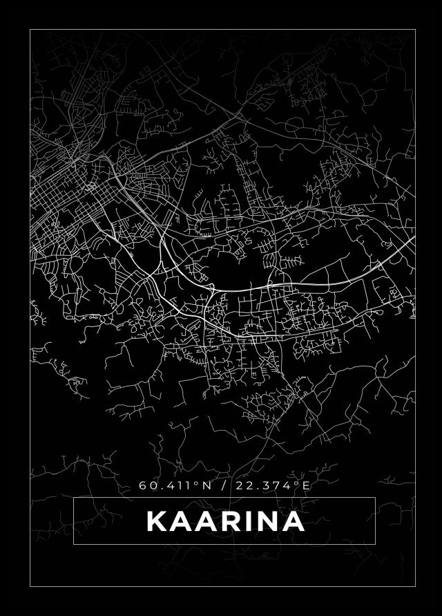 Karta - Kaarina - Svart Poster