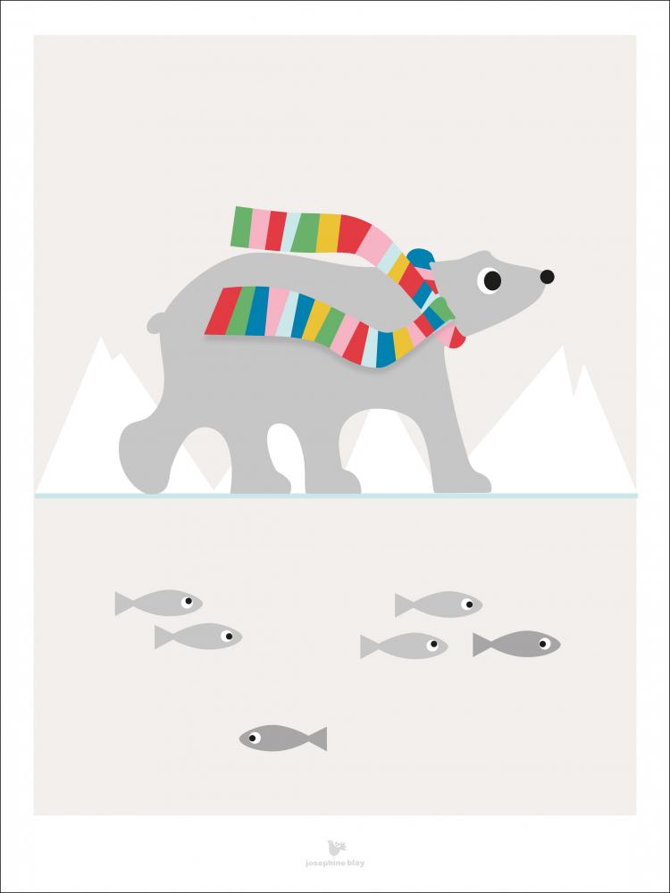Polar bear scarf - Beige Poster