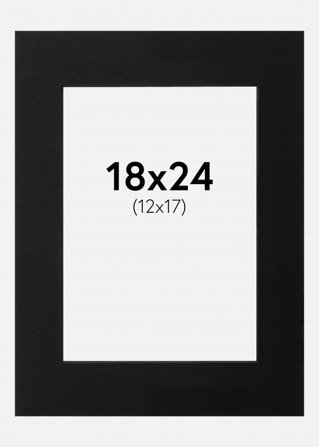 Passepartout Svart (Svart kärna) 18x24 cm (12x17)