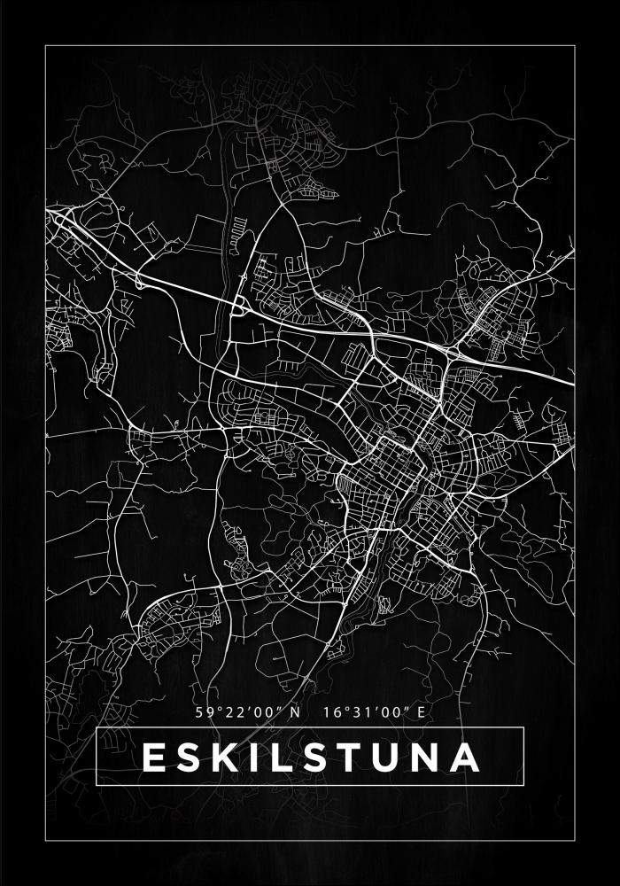 Karta - Eskilstuna - Svart Poster