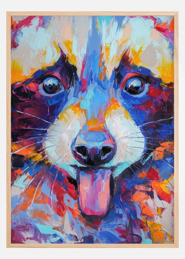 Raccoon Painting II Poster