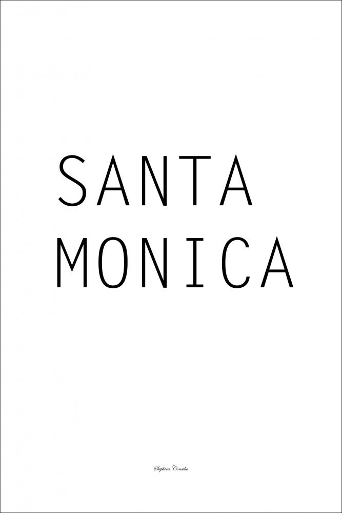 Santa monica text art Poster