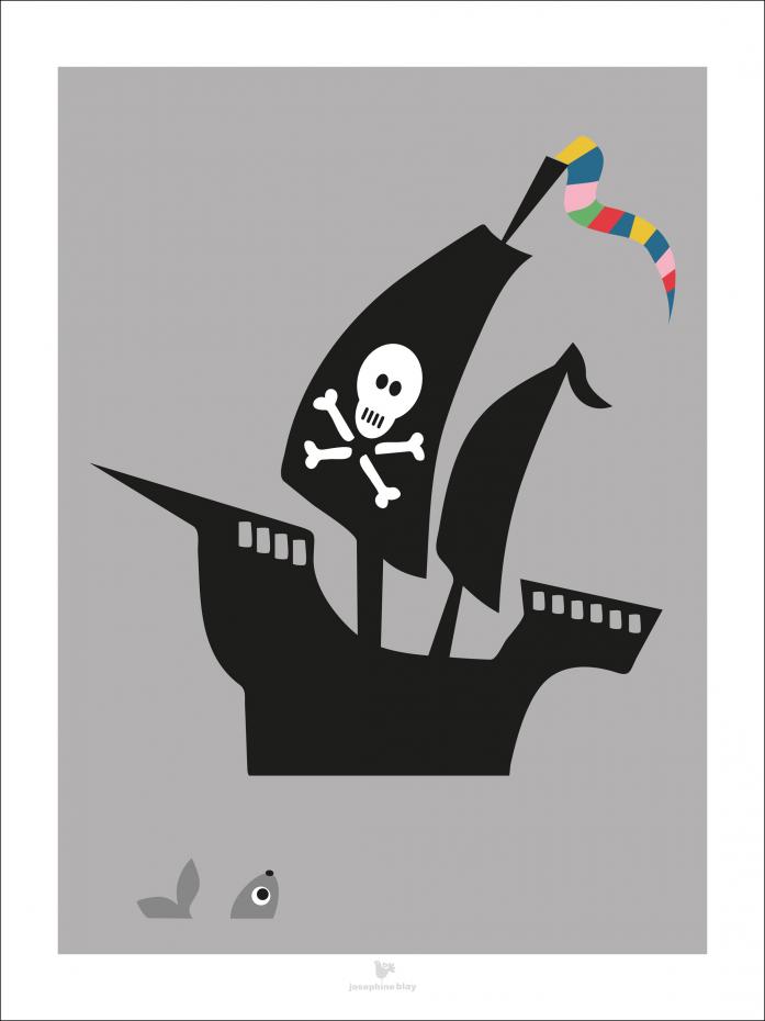 Ship - grey Poster