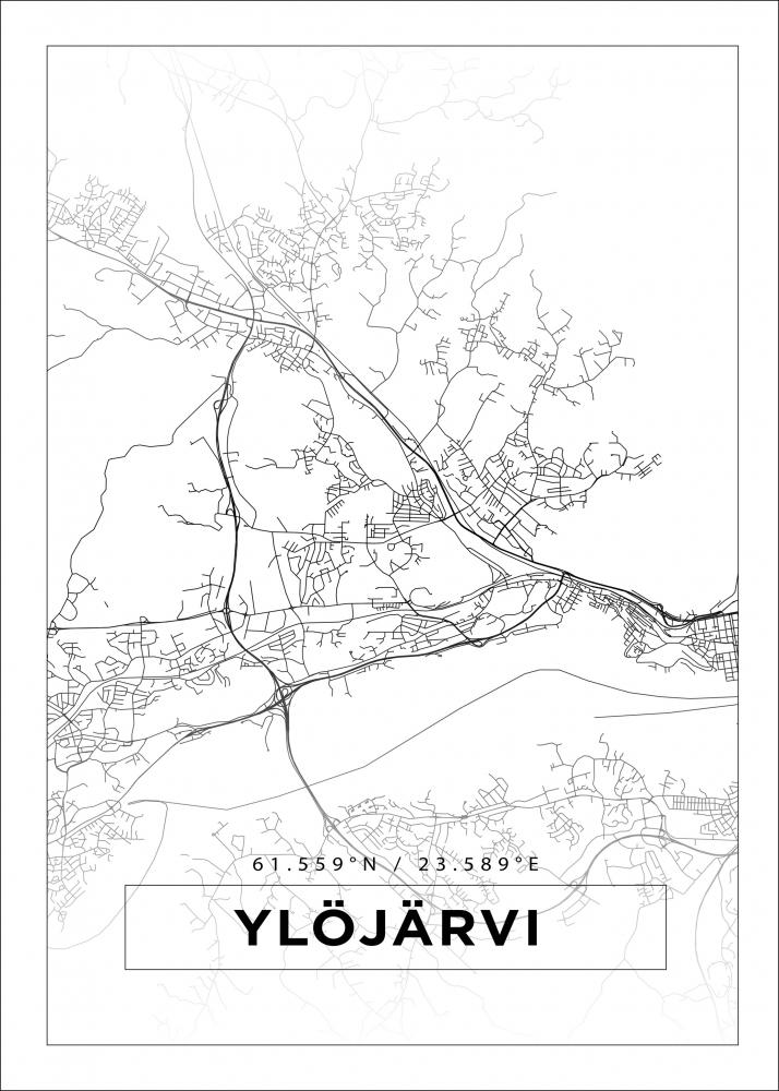 Karta - Yljrvi - Vit Poster