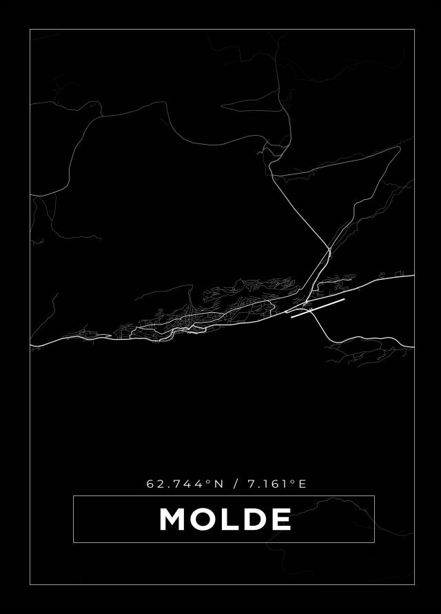 Karta - Molde - Svart Poster
