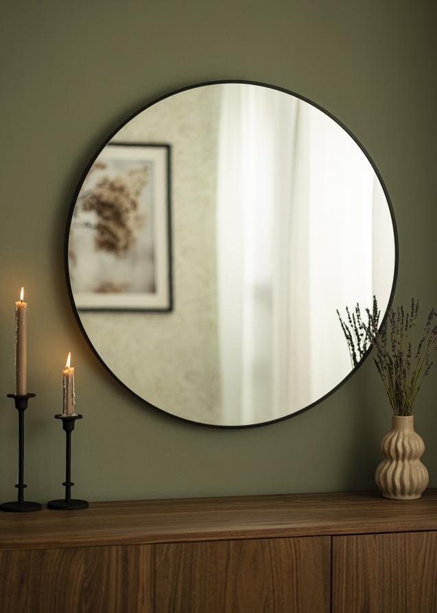 Spegel Modern Svart 80 cm Ø