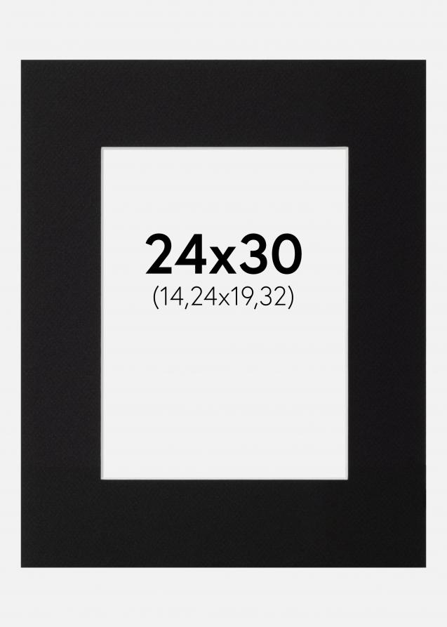 Passepartout Svart (Vit kärna) 24x30 cm (14,24x19,32)