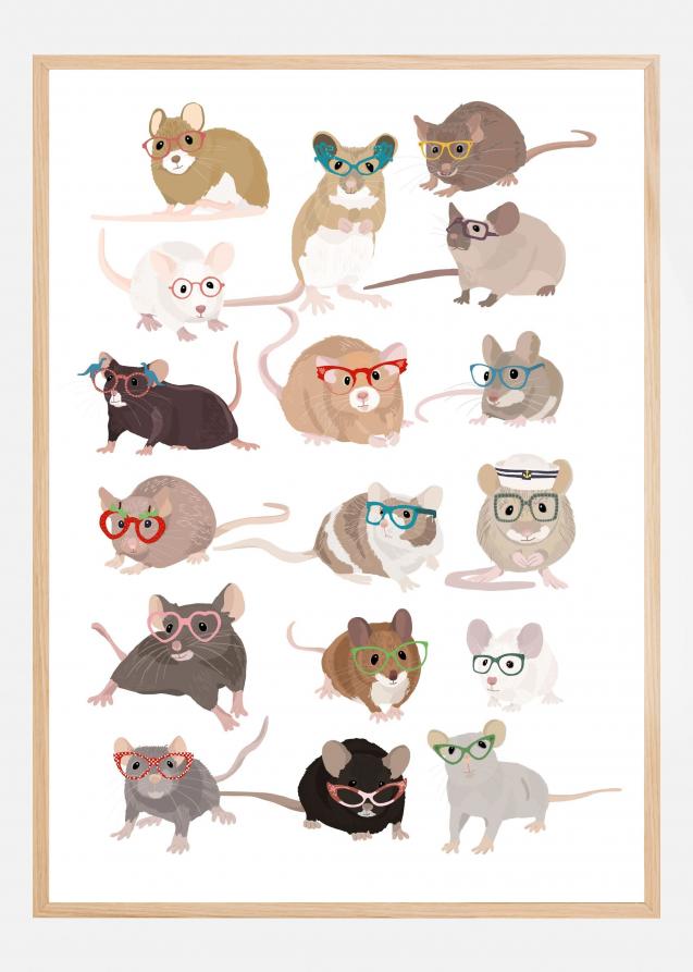 Mice In Glasses Poster