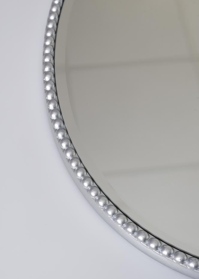 Spegel Oval Beaded Silver 52x72 cm