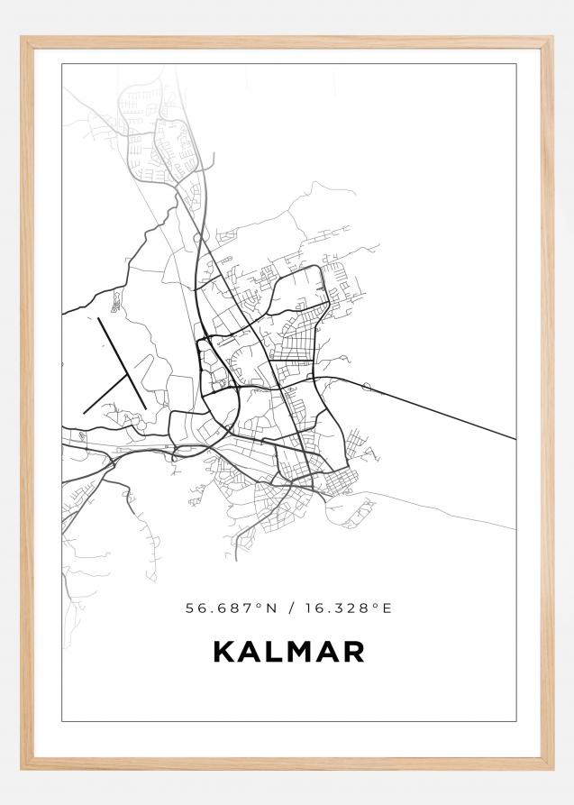 Karta - Kalmar - Vit Poster