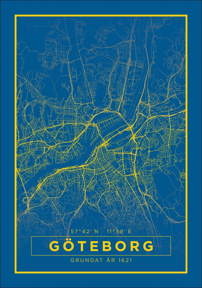 Karta - Gteborg - Bl Poster