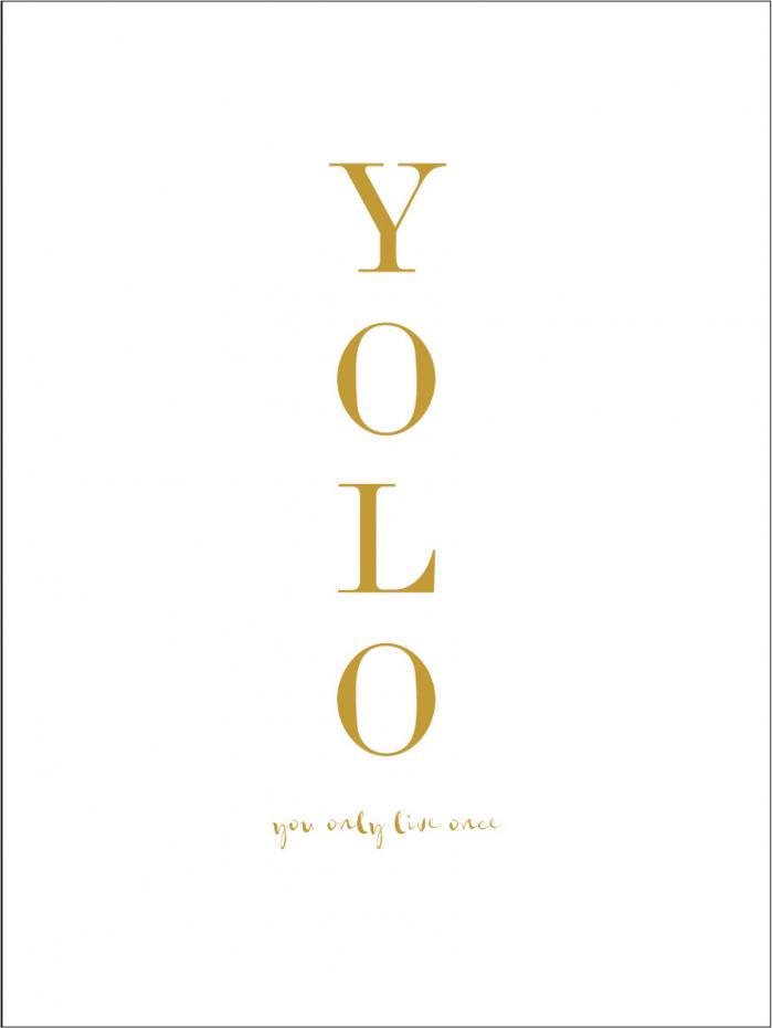 YOLO - You only live once - Guld Poster
