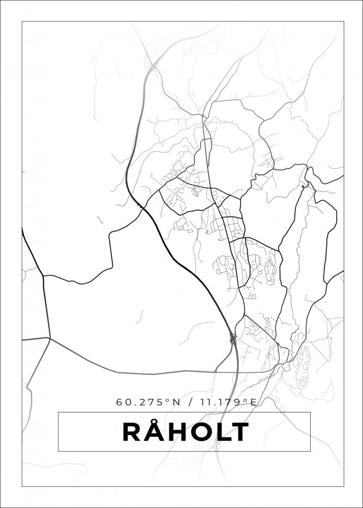 Karta - Rholt - Vit Poster