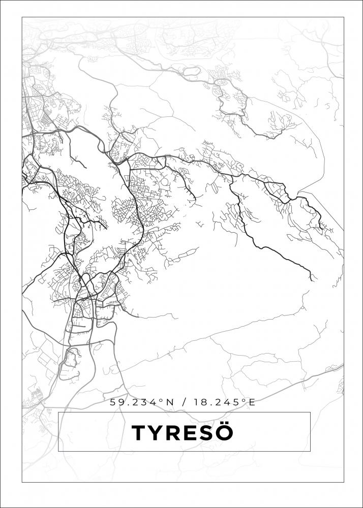 Karta - Tyres - Vit Poster