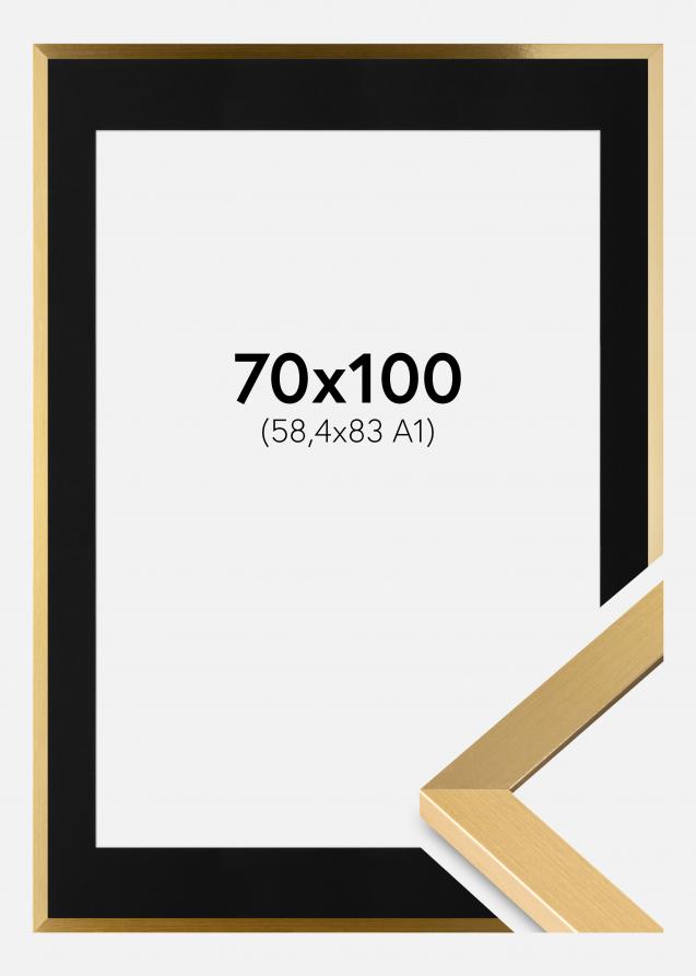 Ram Selection Guld 70x100 cm - Passepartout Svart 59,4x84 cm (A1)