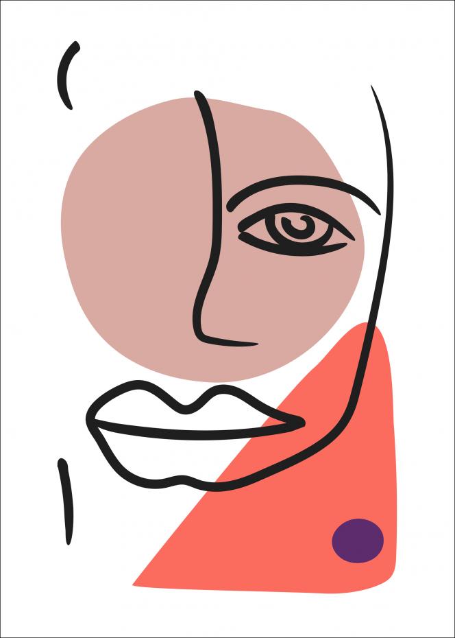 Abstract Face - Red II Poster