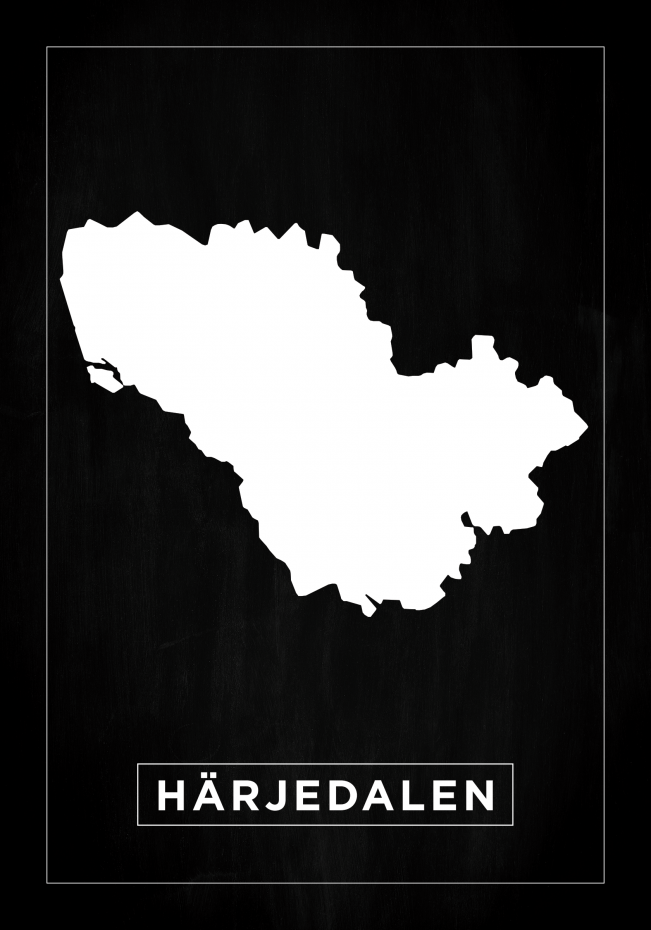Karta - Hrjedalen - Svart Poster