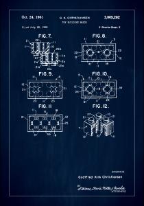 Patent Print - Lego Block II - Blue Poster