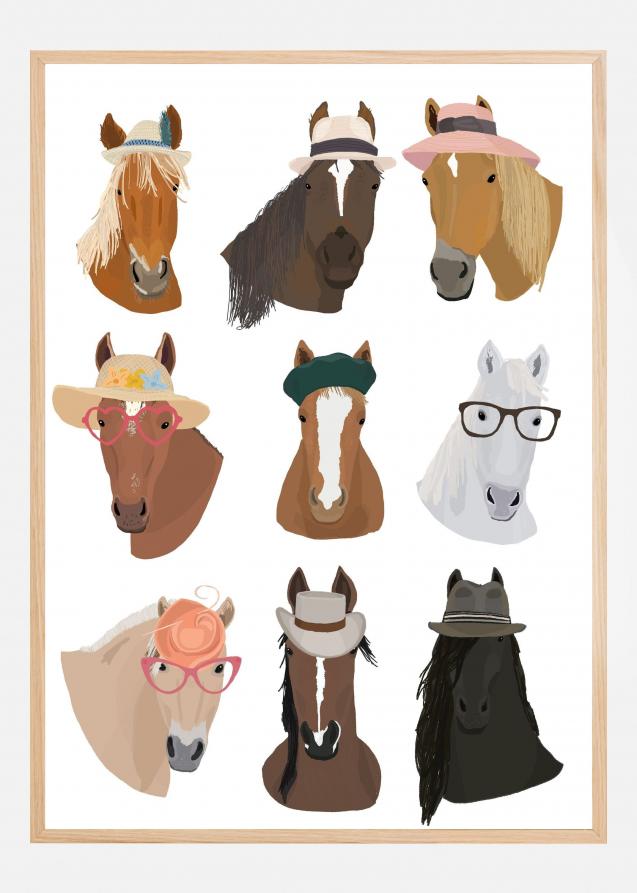 Horses In Hats Poster
