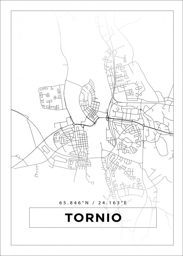 Karta - Tornio - Vit Poster