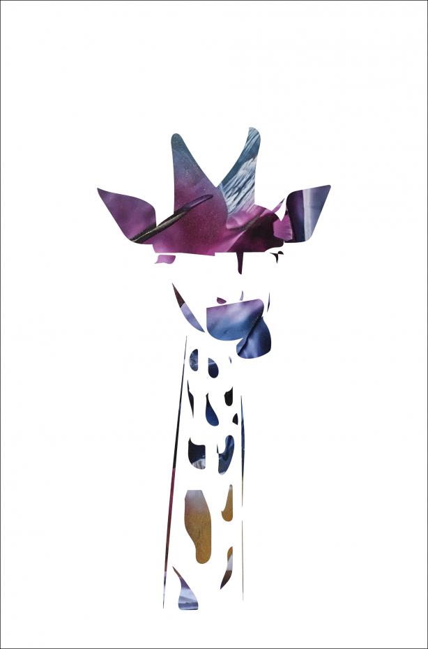 Giraffe night Poster