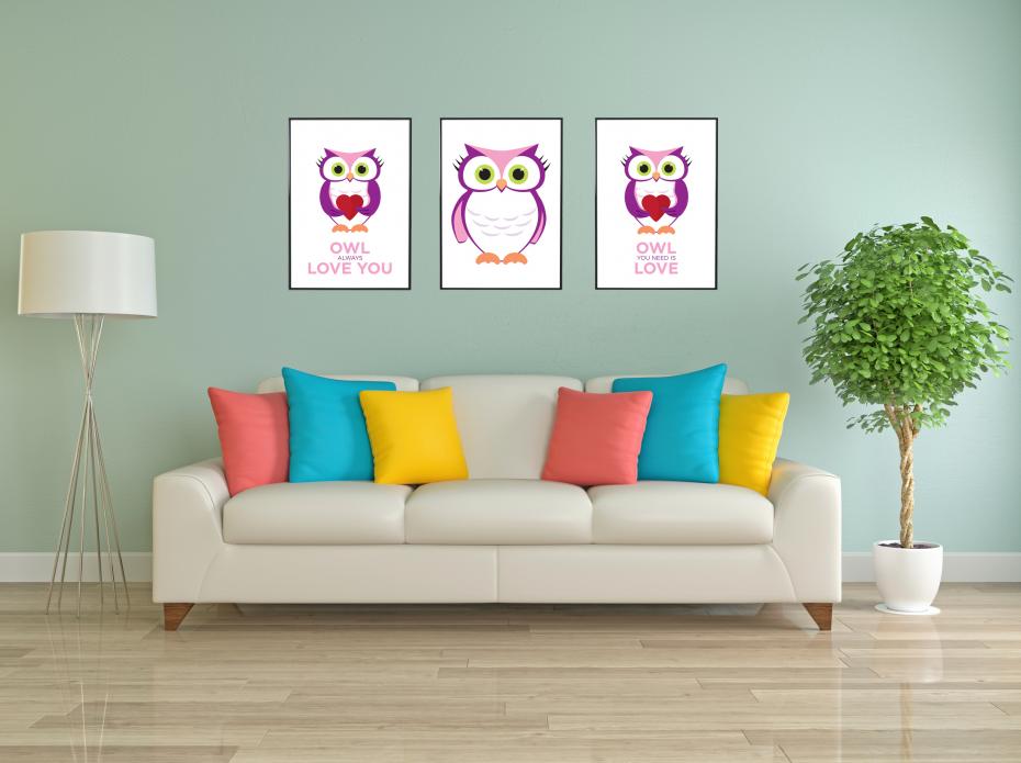 Owl You need is love - Rosa-Lila Poster