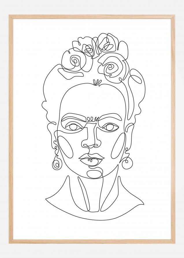 Frida Kahlo - Thin Line Art Poster