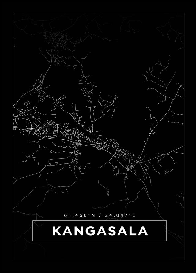 Karta - Kangasala - Svart Poster
