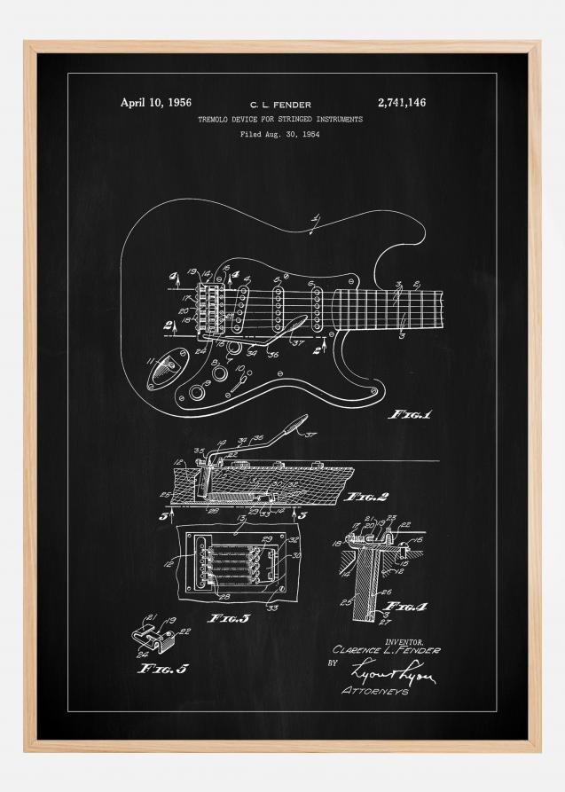 Patent Print - Tremolo Device - Black Poster