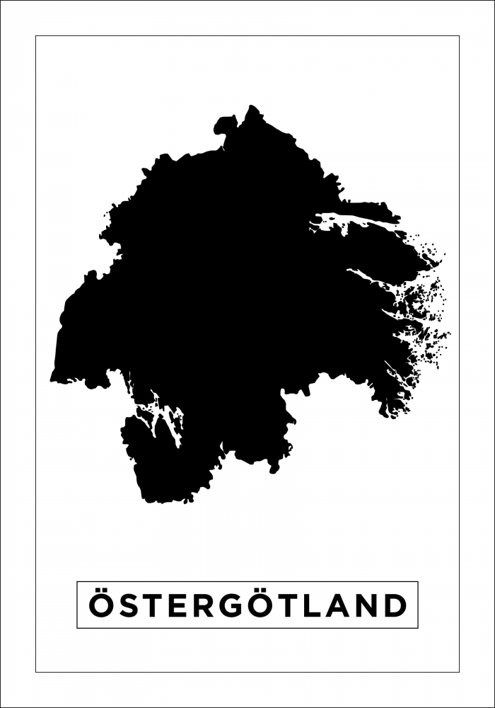 Karta - stergtland - Vit Poster