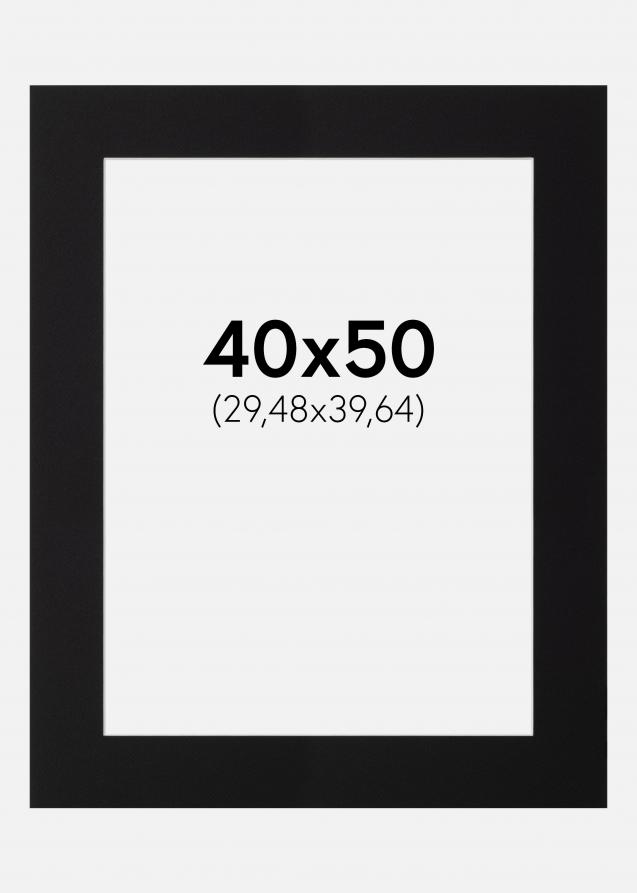 Passepartout Svart (Vit kärna) 40x50 cm (29,48x39,64)