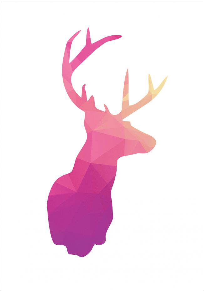 Deer - Pink Poster