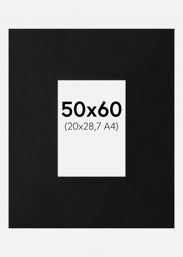 Passepartout XXL Svart (Vit Kärna) 50x60 cm (20x28,7)