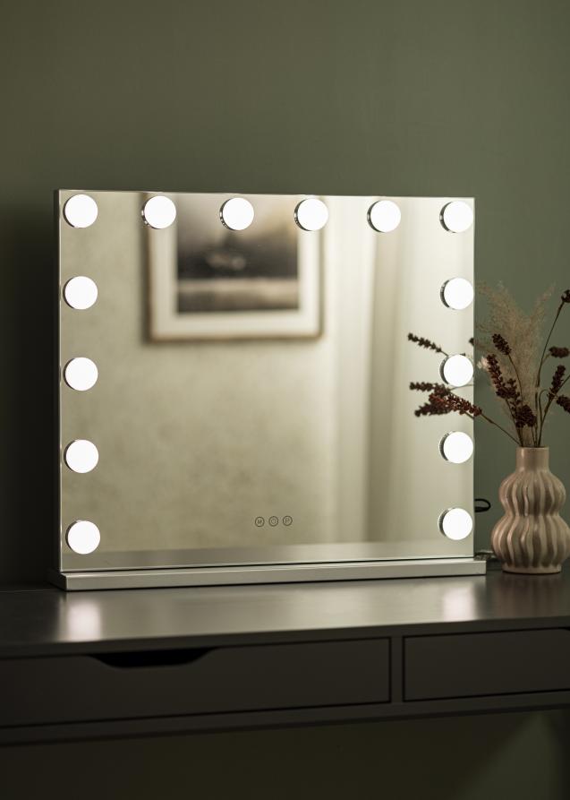 KAILA Sminkspegel Base LED 14 Silver 65x56 cm