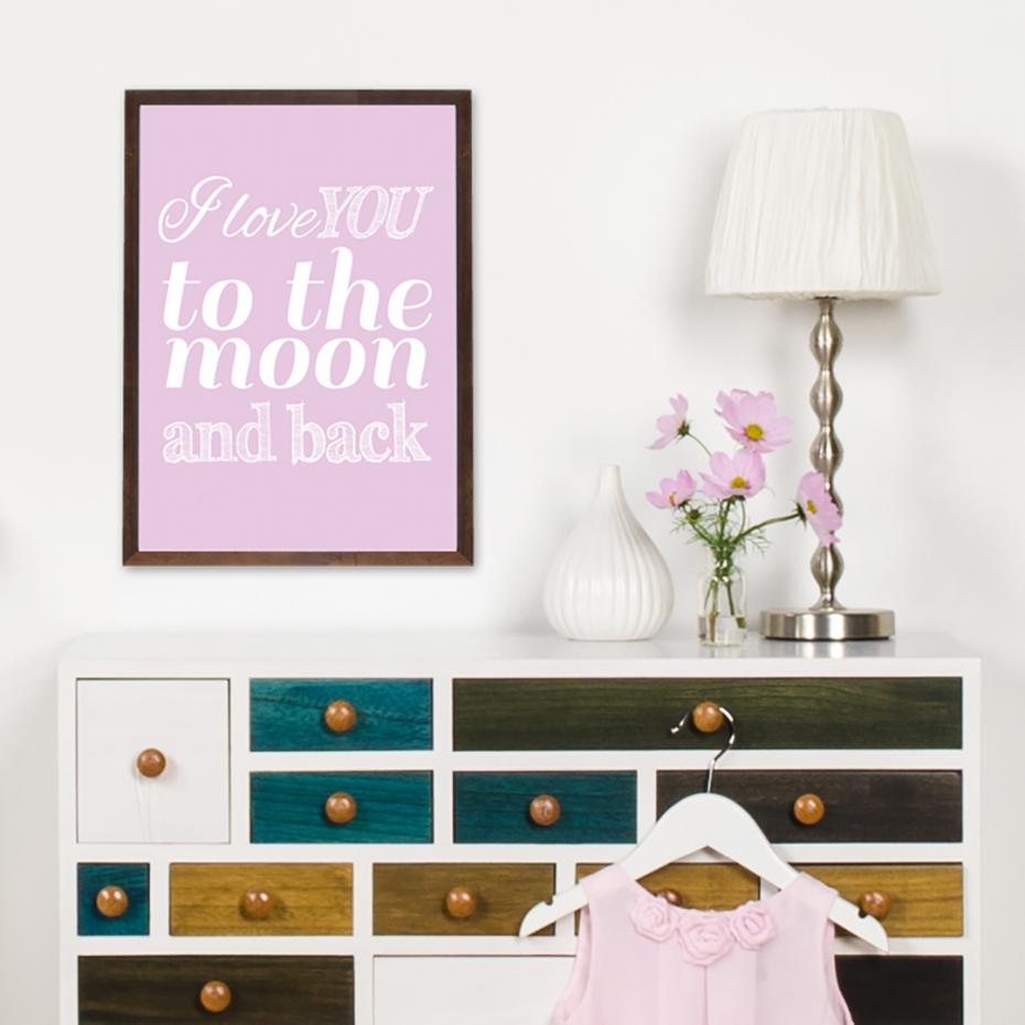 Love you to the moon - Lavender Poster