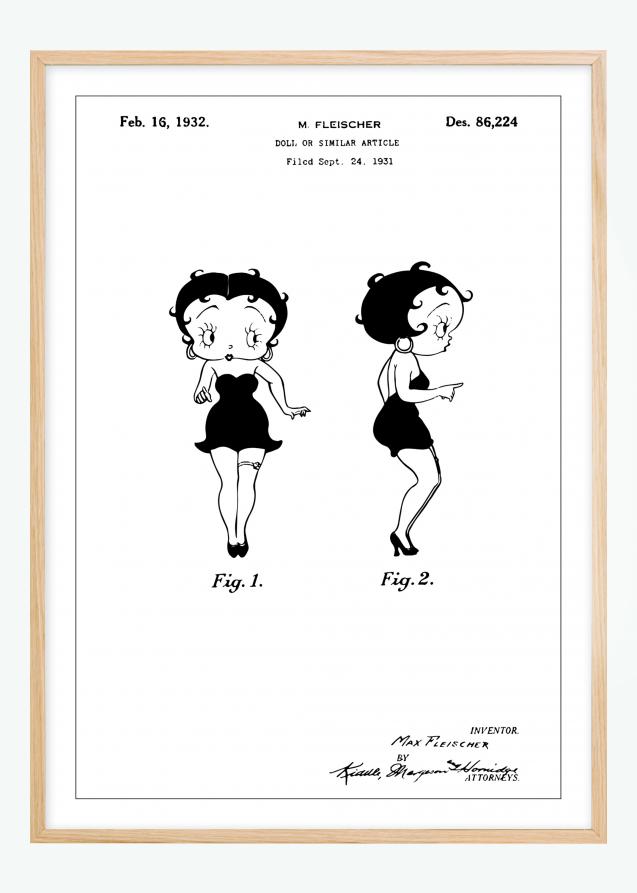 Patentritning - Betty Boop Poster