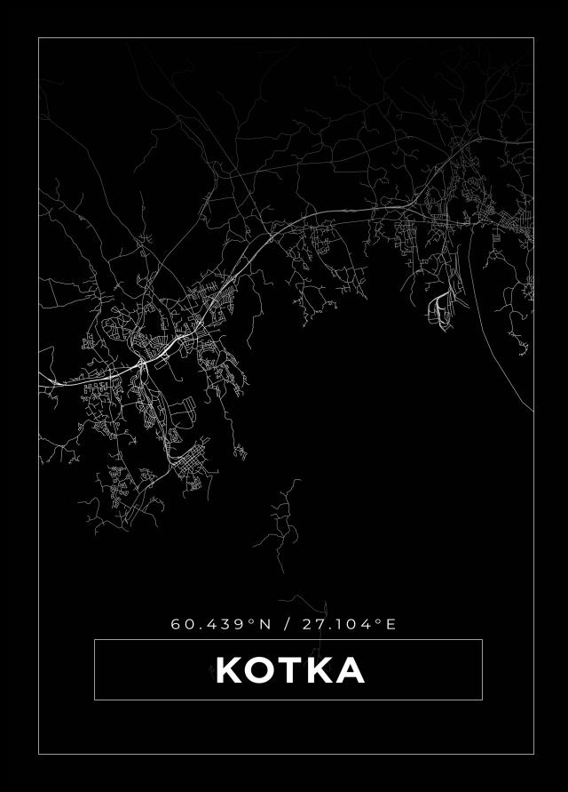 Karta - Kotka - Svart Poster