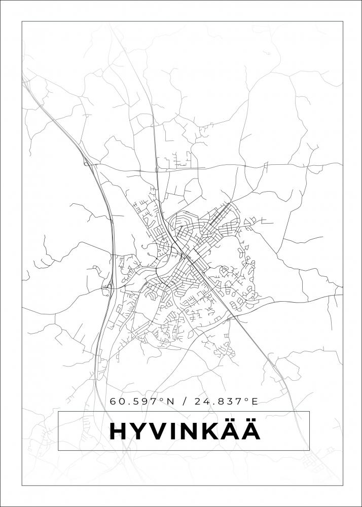 Karta - Hyvink - Vit Poster