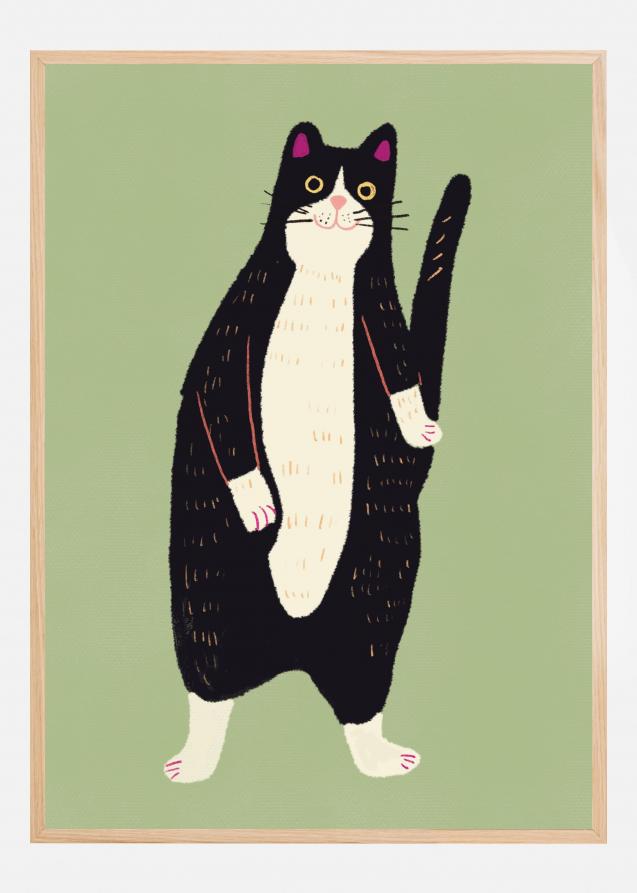Black and white cat Poster