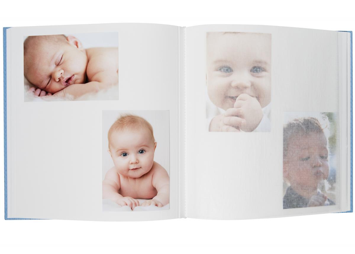 Estrella Babyalbum Blå - 28x30,5 cm (50 Vita sidor / 25 blad)