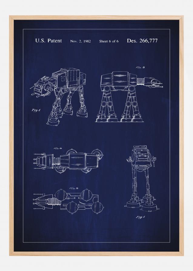 Patentritning - Star Wars - Walker - Blå Poster