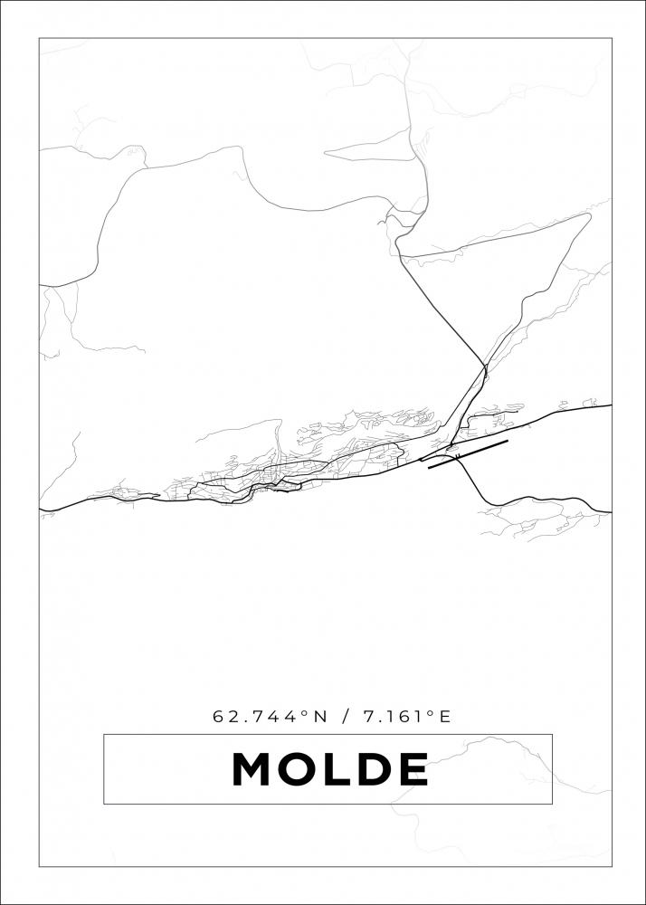 Karta - Molde - Vit Poster