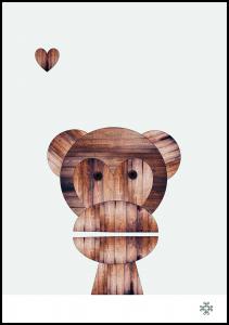 Wood monkey Poster
