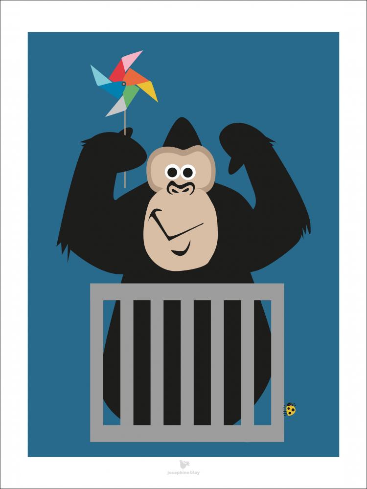 Gorilla - Blue II Poster